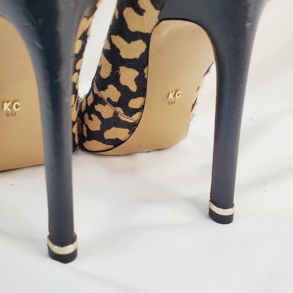 Kenneth Cole Pump, Real Calf Fur, Natural & Black Color Giraffe Print, Size 8 - Picture 8 of 10